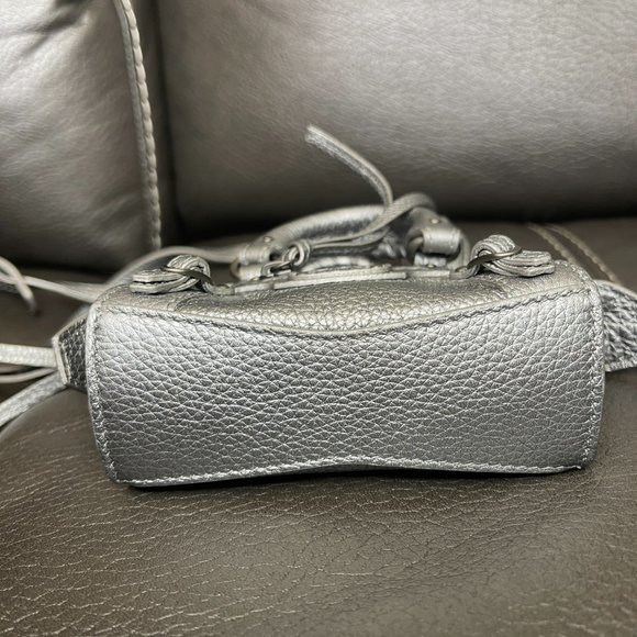 Balenciaga Nano Sized Crossbody NeoClassic Mini Bag Silver - Like New - Picture 8 of 13